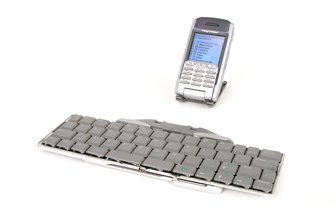 Think Outside Stowaway Bluetooth ipaq keyboard in use