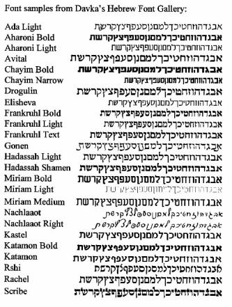 hebrew fonts for microsoft word free download